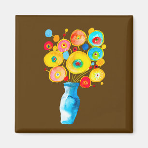 Kunstdarstellung von Funky Blume Magnet