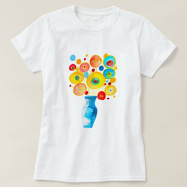 Kunstdarstellung von Funky Blume T-Shirt (Design vorne)