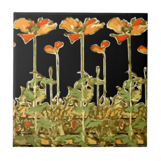 Kunstdekorationen (orange Blume) Alphonse Mucha Ti Fliese