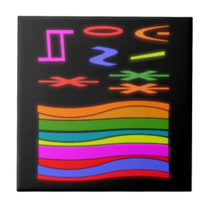 Kunstdesign gemustert mit schwarzem Hintergrund Fliese