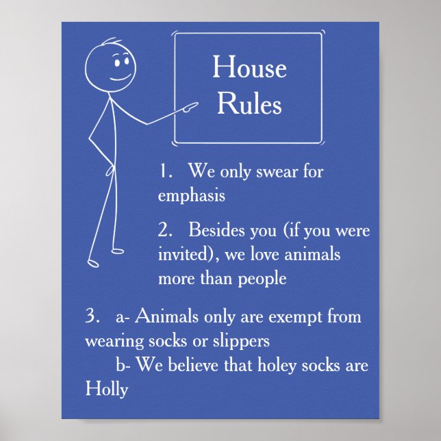 Kunstdruck "House Rules" Poster (Vorne)
