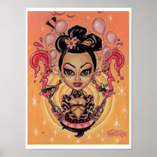 Kunstdruck "Tränen zu Balloons" - (Pop surreal Art Poster