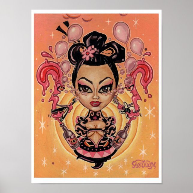 Kunstdruck "Tränen zu Balloons" - (Pop surreal Art Poster (Vorne)