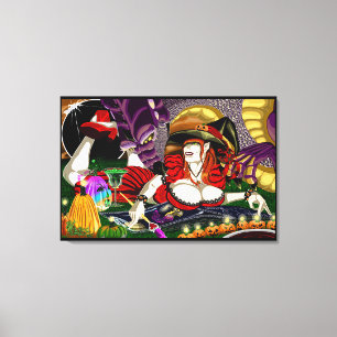 Kunstdrucke von Trippy Hexe in Leinwand