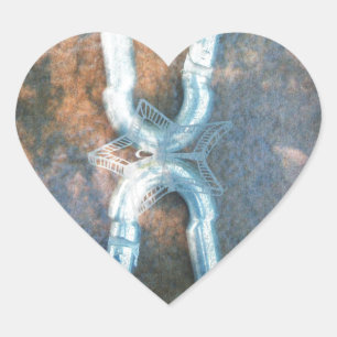 Kunstdrucke von verbundenen Carabiners Herz-Aufkleber