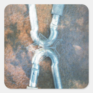Kunstdrucke von verbundenen Carabiners Quadratischer Aufkleber