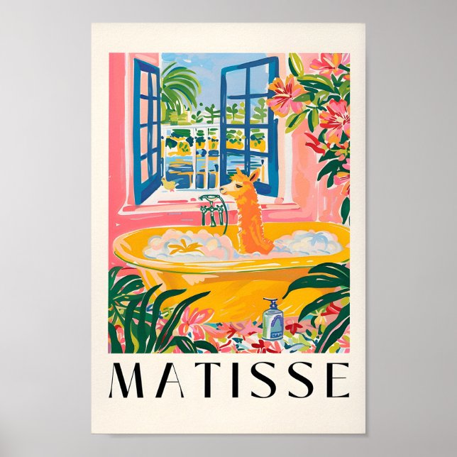 Kunstdruckerei, Alpaca in Badewanne, Bad Dec Poster (Vorne)