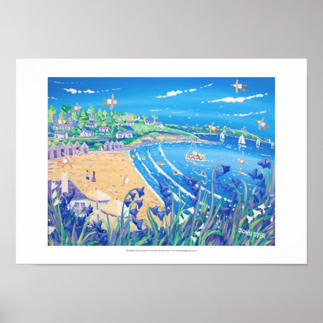 Kunstdruckerei: Bluebells in Swanpool, Cornwall Poster (Vorne)