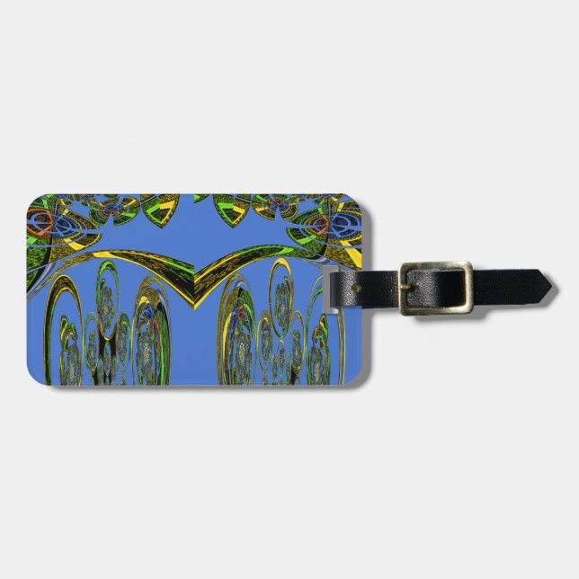 Kunstdruckerei mit Golden Abstract Design Gepäckanhänger (Vorderseite horizontal)