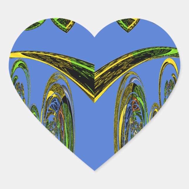 Kunstdruckerei mit Golden Abstract Design Herz-Aufkleber (Vorderseite)