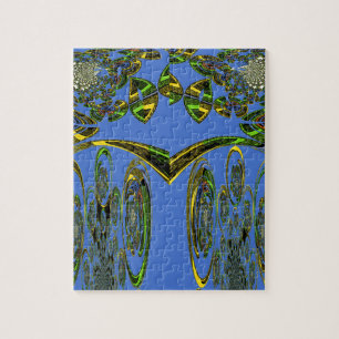 Kunstdruckerei mit Golden Abstract Design Puzzle