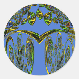 Kunstdruckerei mit Golden Abstract Design Runder Aufkleber