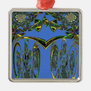Kunstdruckerei mit Golden Abstract Design Silbernes Ornament