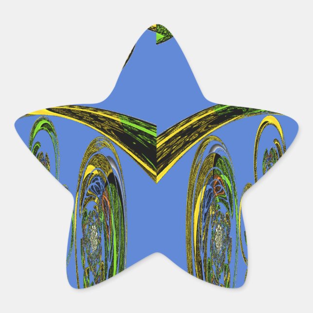 Kunstdruckerei mit Golden Abstract Design Stern-Aufkleber (Vorderseite)