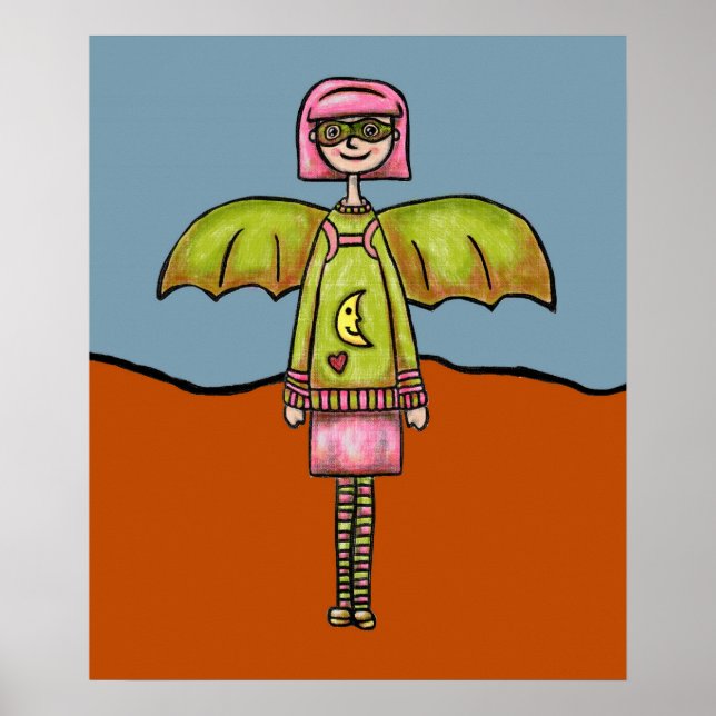 Kunstdruckerei, Niedliches Bat Girl Poster (Vorne)