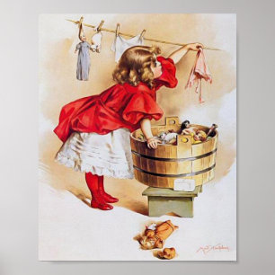Kunstdruckerei von Maud Humphrey A Busy Day Poster