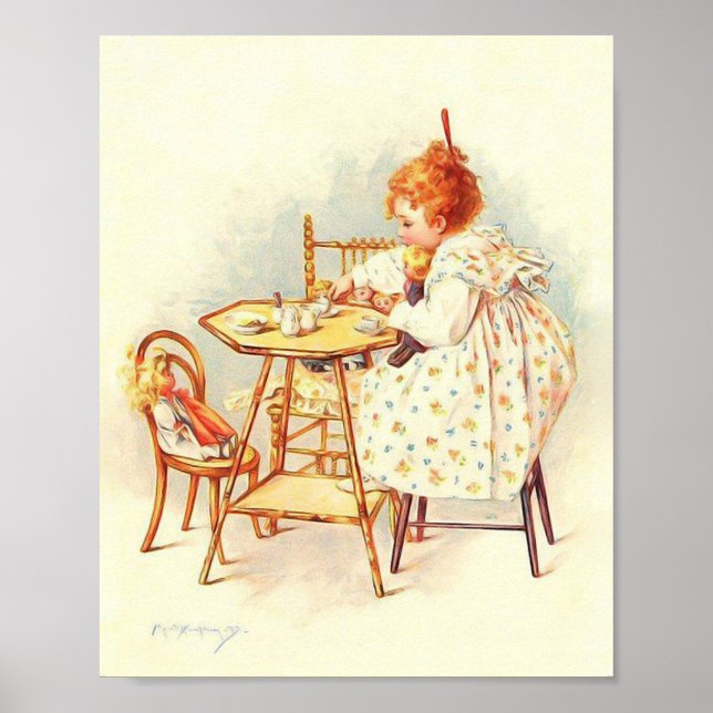 Kunstdruckerei von Maud Humphrey Tea Party Poster (Vorne)