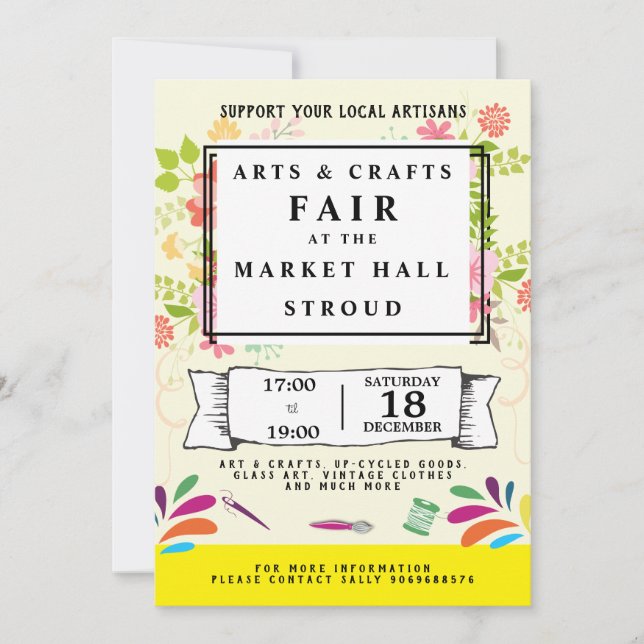 Künste und Handwerksmarkt crafternoon des Einladung (Vorderseite)