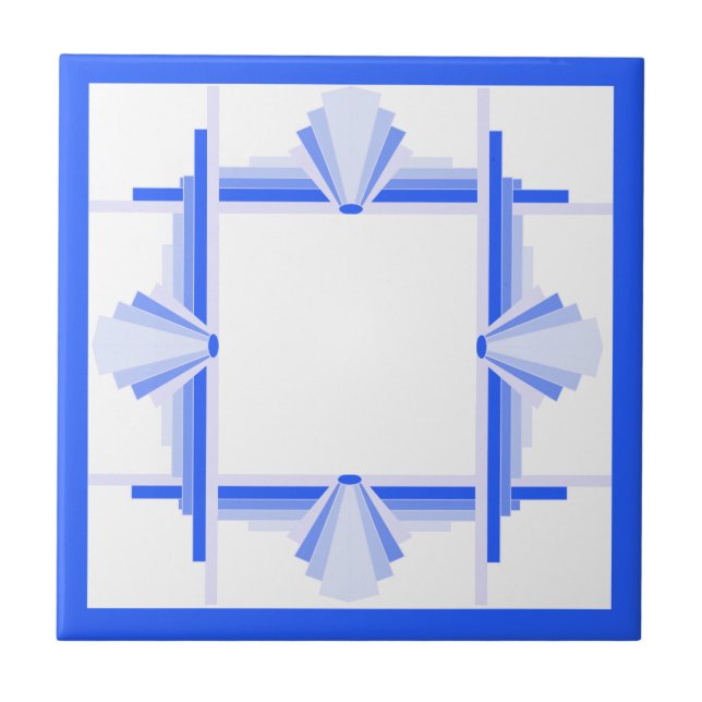 Kunstelemente aus Deko in Blau Fliese (Vorderseite)