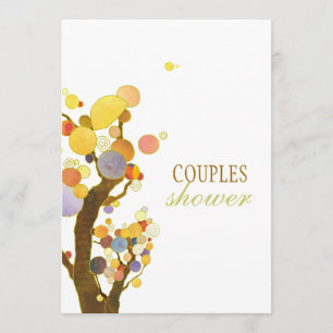Kunstfarbene Bäume Hochzeitsdusche Einladung