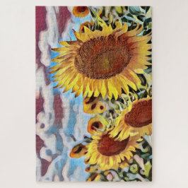 Kunstfeld Sonnenblumen Digitale Kunst Puzzle