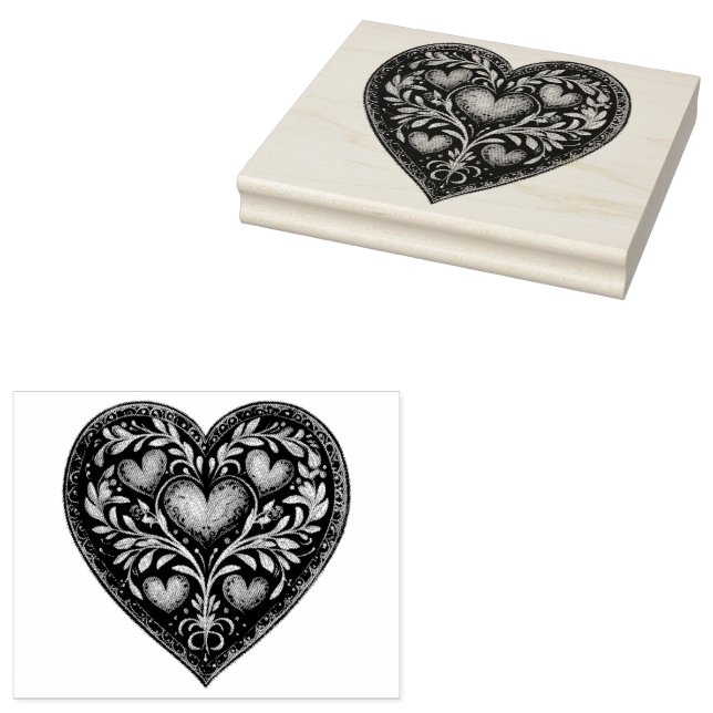 Kunstfertige Herzen: Gouache Valentine Hearts Gummistempel (Stempel)