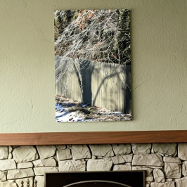Kunstfotografie: Winterbaum mit imaginärem Schatte Leinwanddruck
