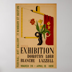 Kunstgalerie Ausstellung Boston Vintag WPA Poster