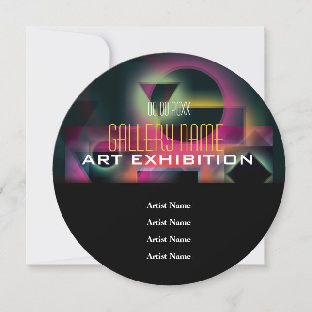 Kunstgalerie Ausstellung Eröffnung CUSTOMIZE Einladung (Vorderseite)