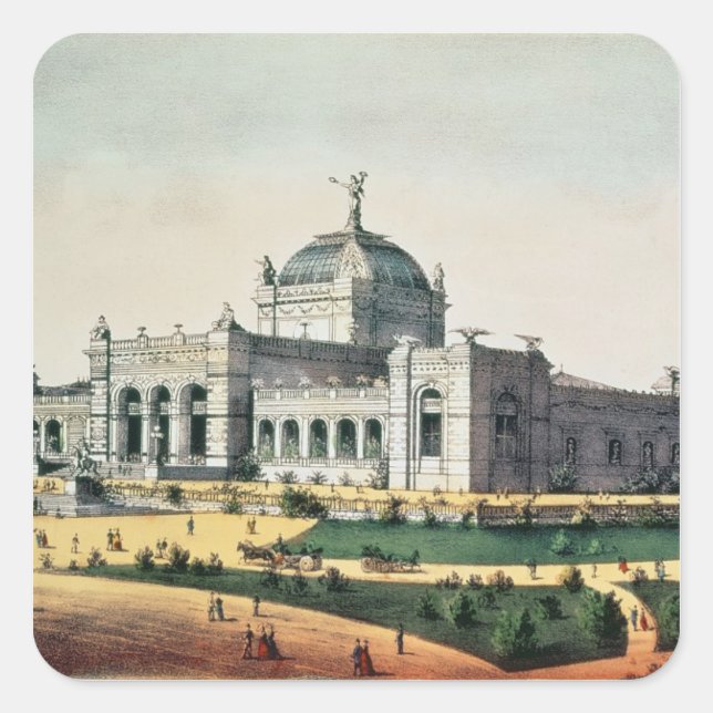 Kunstgalerie Quadratischer Aufkleber (Vorderseite)