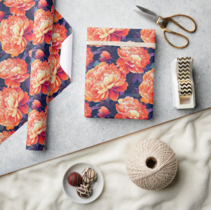 Kunstgarten Inspiriert Peonys drucken Geschenkpapier