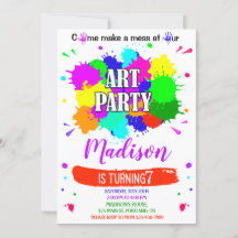 Kunstgeburtseinladung Künstlerische Malplotterie