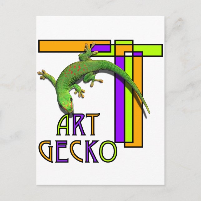 Kunstgecko Postkarte (Vorderseite)