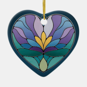 Kunstgefestigte Glaskunst, Abstrakte Blume Keramik Ornament
