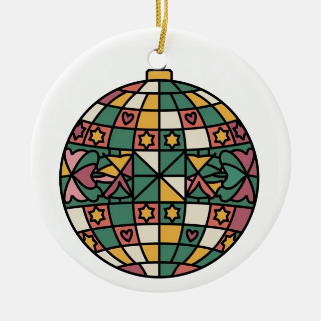 Kunstgefestigte Glaskunst, festgehaltenes Glas in  Keramik Ornament (Vorne)