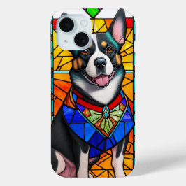 Kunstgefestigte Glaskunst mit einem Hundportrait Case-Mate iPhone Hülle