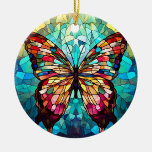 Kunstgefestigte Glaskunst, Regenbogen-Schmetterlin Keramik Ornament