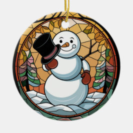 Kunstgefestigte Glaskunst, Snowman, gefestigtes Gl Keramik Ornament