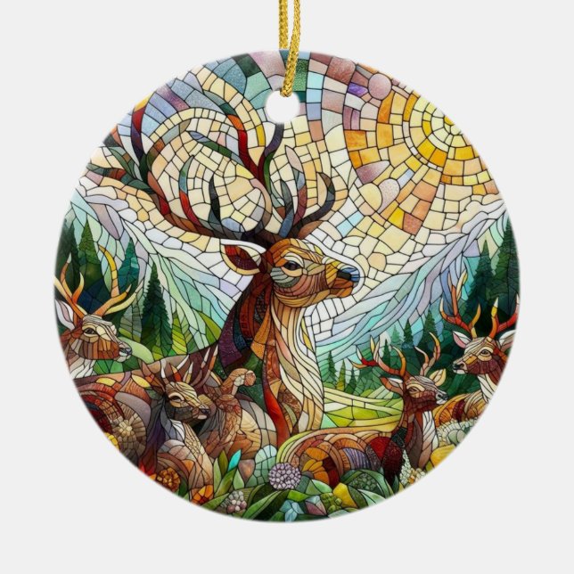 Kunstgefestigte Glaskunst, verklebter Glass Stil H Keramik Ornament (Vorne)