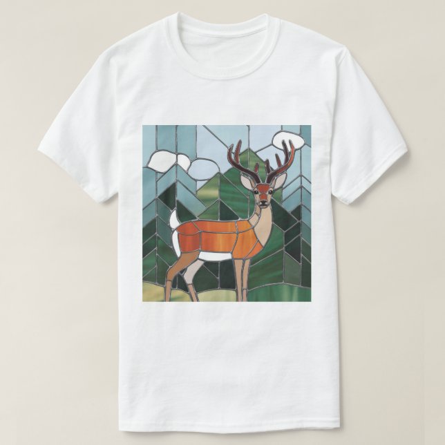 Kunstgefestigte Glaskunst, verklebter Glass Stil H T-Shirt (Design vorne)