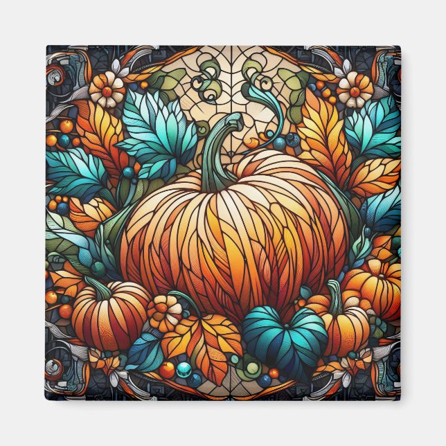 Kunstgefestigte Glass Pumpkin Magnet (Vorne)