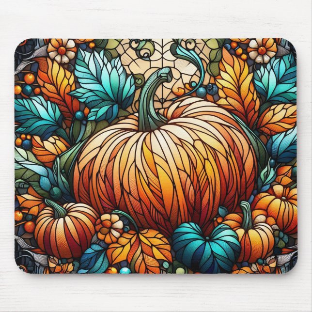 Kunstgefestigte Glass Pumpkin Mousepad (Vorne)
