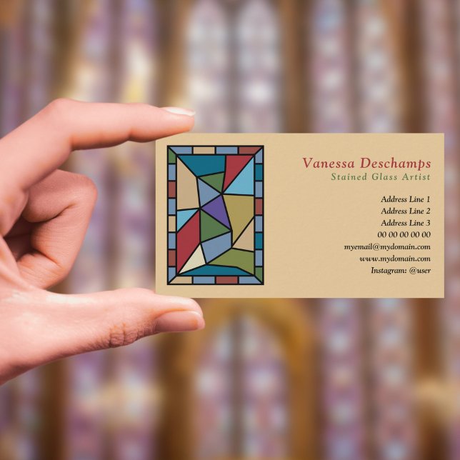 Kunstgefestigter Glass Visitenkarte (Stained Glass Artist Business Card)