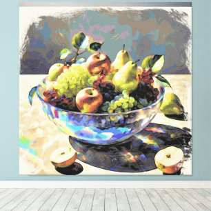 *~* Kunstgeschenk . Stillleben SC6 Obst Kristalls Leinwanddruck