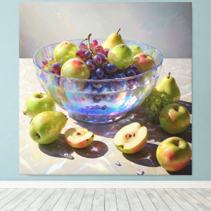 *~* Kunstgeschenk Stillleben SC6 Obst Kristallscha Leinwanddruck
