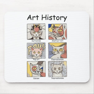 Kunstgeschichte Funny Cat Art Lover Malerei Maler  Mousepad