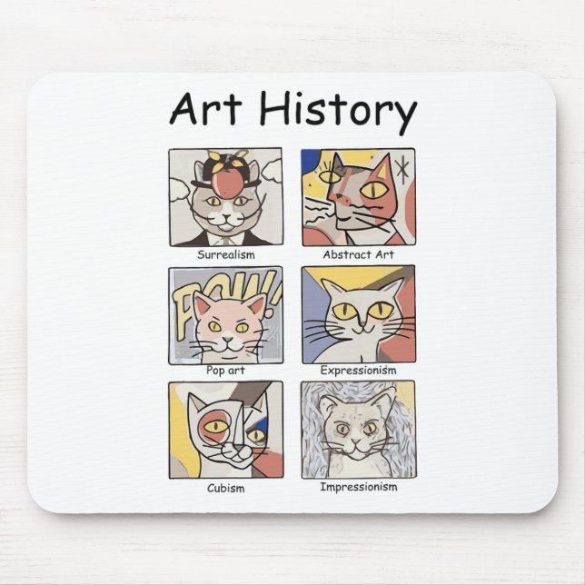 Kunstgeschichte Funny Cat Art Lover Malerei Maler  Mousepad (Vorne)