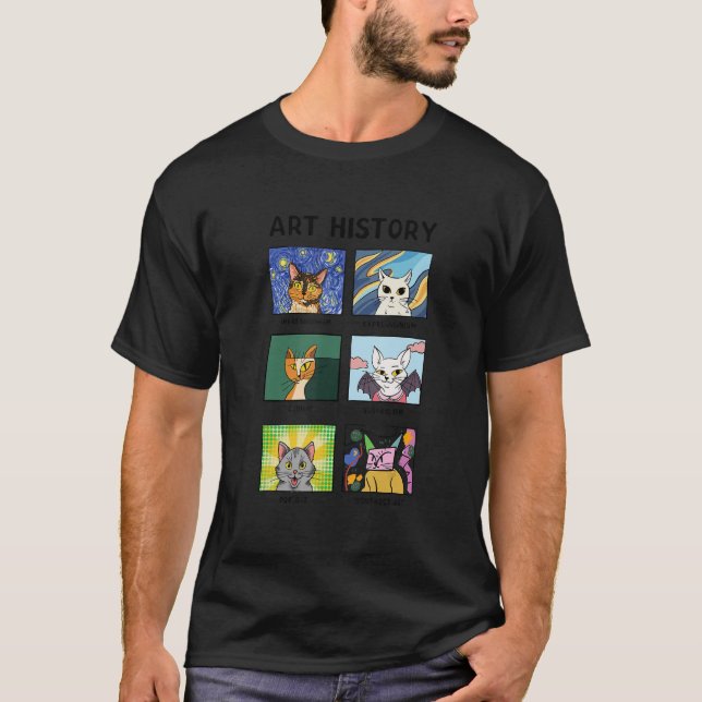Kunstgeschichte Katzen der bildenden Künste Katze  T-Shirt (Vorderseite)