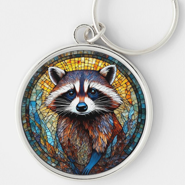 Kunstgewerbe Raccoon Schlüsselanhänger (Vorne)