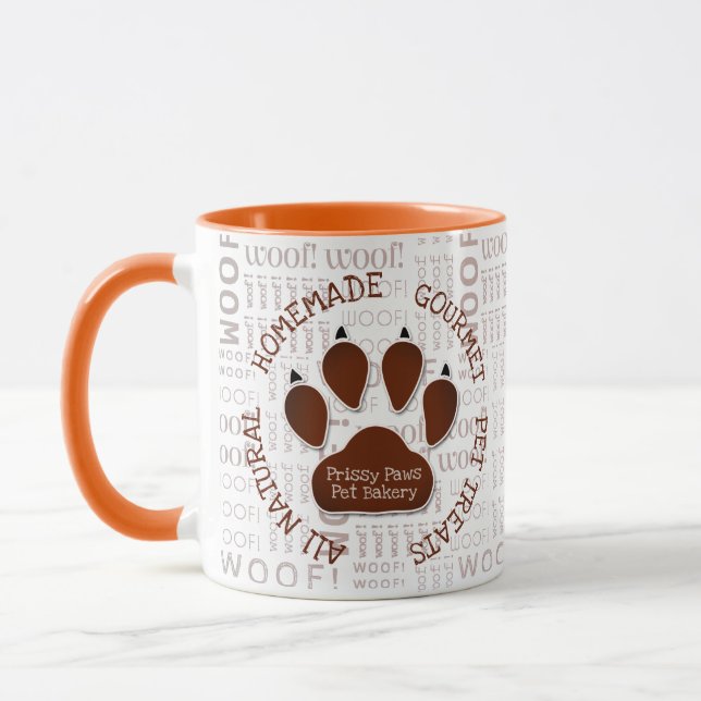 Kunstgewerbe und Hundekuh im braunen Individuelle  Tasse (Links)